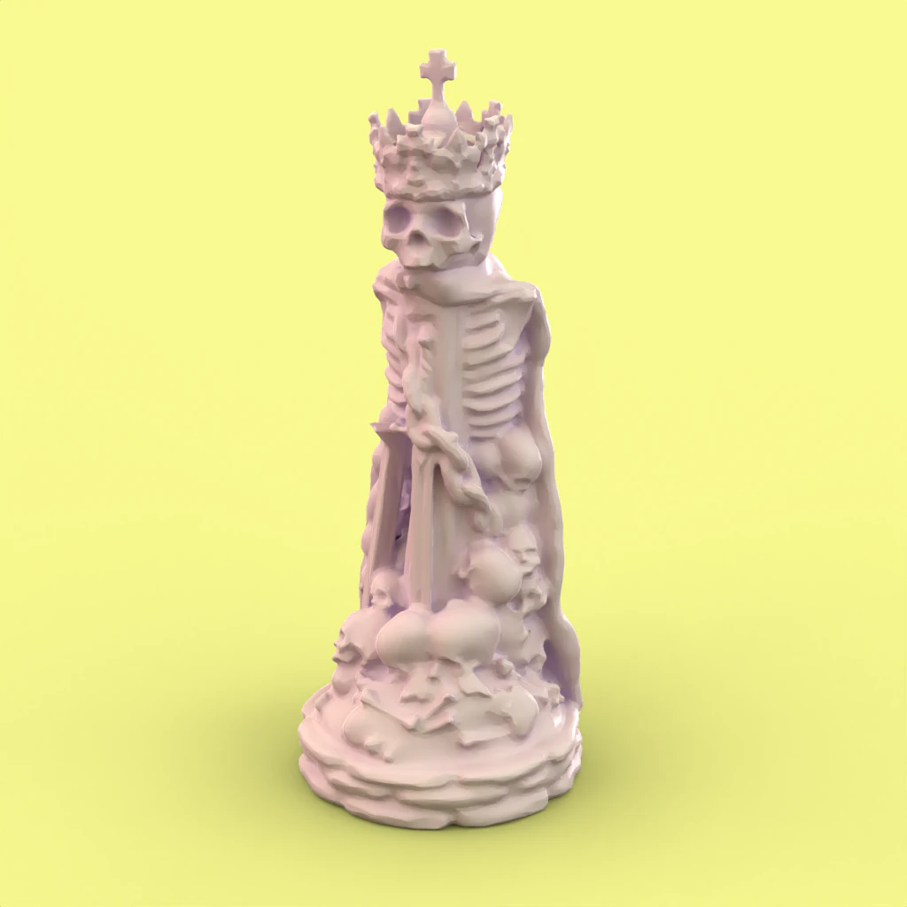 skull chess - king 3D Print Model .c4d .max .obj .3ds .fbx .stl .blend 