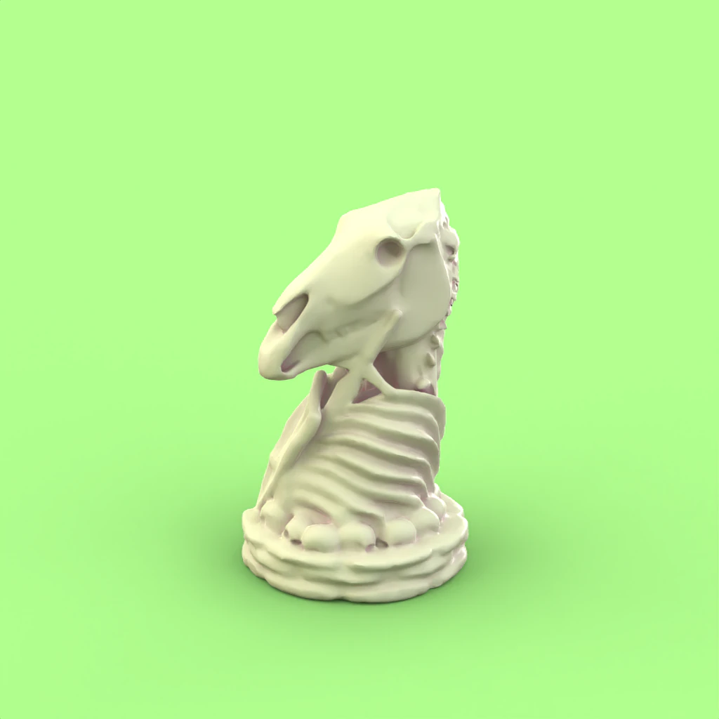 skull chess - knight 3D Print Model .c4d .max .obj .3ds .fbx .stl .blend 