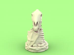 skull chess - knight 3D-printmodel