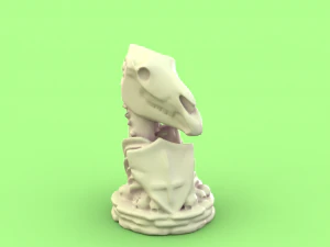 skull chess - knight 3D Print Model