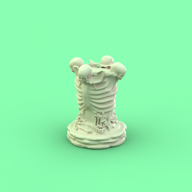 skull chess - rook 3D Принт Модель .c4d .max .obj .3ds .fbx .stl .blend 