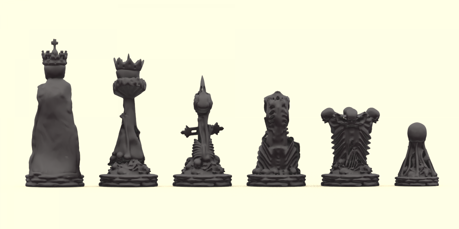 Jogo de xadrez medieval Modelo 3D $13 - .blend .stl - Free3D