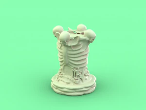 skull chess - complete set 6 pieces 3D Print Model