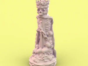 skull chess - complete set 6 pieces 3D Print Model