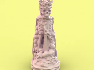 skull chess - complete set 6 pieces 3D Print Model