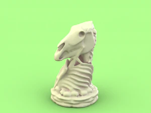 skull chess - complete set 6 pieces 3D Print Model