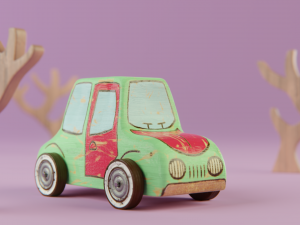 Wooden Toy Car 3D 模型