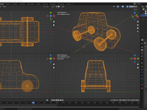 Wooden Toy Car 3D Model