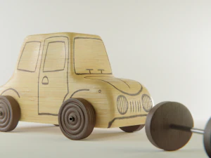 Wooden Toy Car 3D Model
