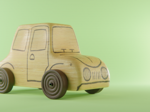 Wooden Toy Car 3D 模型