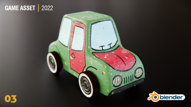 Wooden Toy Car 3D 模型 .c4d .max .obj .3ds .fbx .stl .blend 