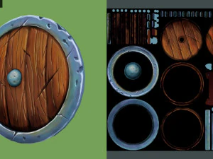 Stylizowana średniowieczna tarcza Model 3D