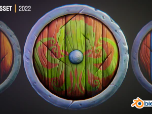 Stylized Medieval Shield 3D Model