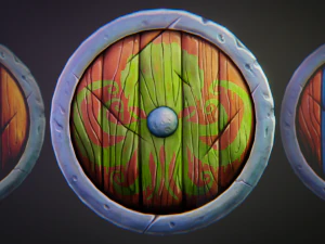 Stylizowana średniowieczna tarcza Model 3D