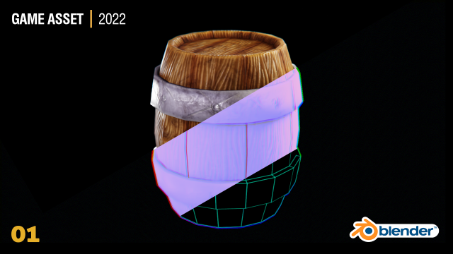 Stylized Low Poly Barrel 3D-Modell .c4d .max .obj .3ds .fbx .stl .blend 