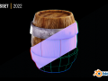 Stylized Low Poly Barrel 3D Assets