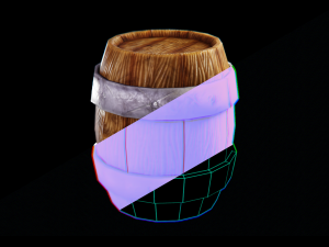 Stylized Low Poly Barrel 3D-Modell
