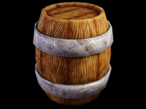 Stylized Low Poly Barrel 3D-Modell