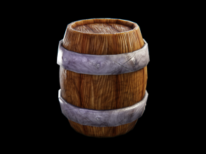 Stylized Low Poly Barrel 3D-Modell