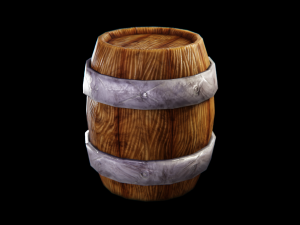 Stylized Low Poly Barrel 3D-Modell
