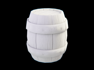 Stylized Low Poly Barrel 3D-Modell