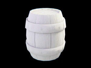 Barilotto stilizzato in polietilene basso Modello 3D