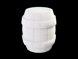 Stylized Low Poly Barrel 3D-Modell