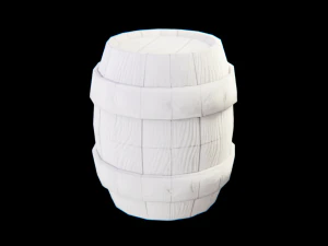 Barilotto stilizzato in polietilene basso Modello 3D