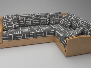 布張りの家具ソファ 3Dモデル