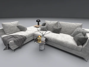 布張りの家具ソファ 3Dモデル