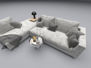 upholstered furniture sofa 3D 模型