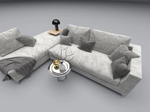 upholstered furniture sofa 3D Model