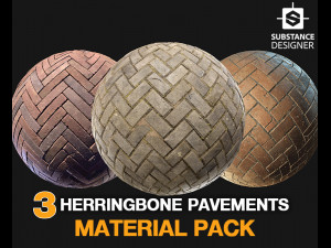 herringbone pavements - material pack CG Textures