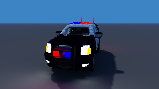 voxel police cadillac Model 3D .c4d .max .obj .3ds .fbx .stl .blend 