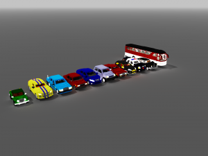 voxel cars pack-1 3Dモデル