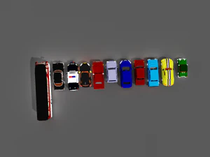 voxel cars pack-1 3D Model