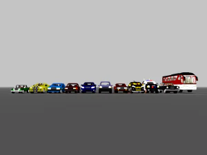 voxel cars pack-1 3D Model