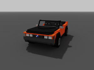 voxel car bw 3D Модель