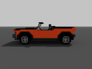 voxel car bw 3D Модель