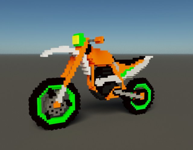 motorcycle minecraft Model 3D .c4d .max .obj .3ds .fbx .stl .blend 