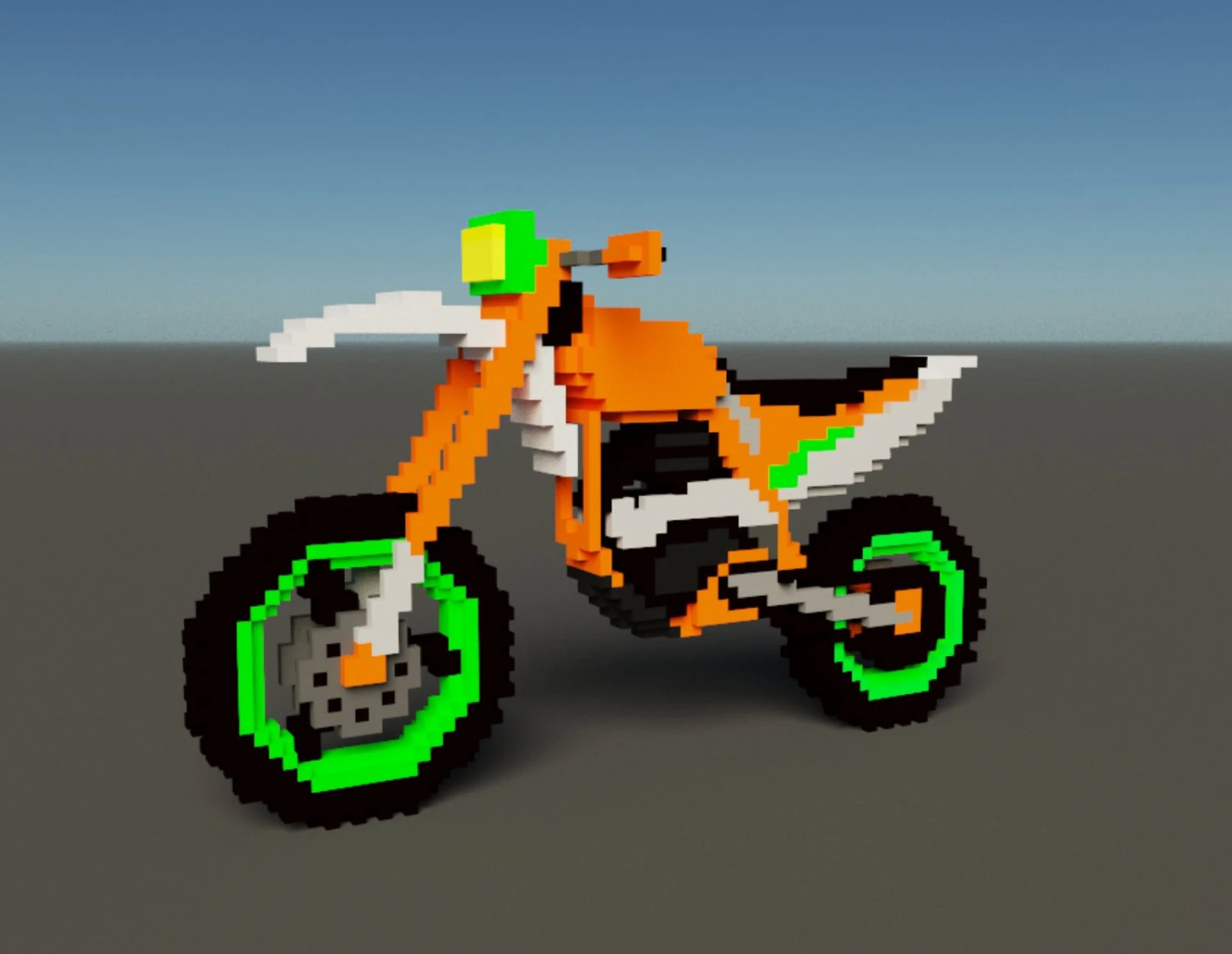 motorcycle minecraft 3D Model .c4d .max .obj .3ds .fbx .stl .blend 
