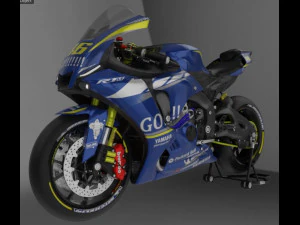 yamaha yzf r1-m 2020 con decoraci&oacute;n gauloises Modelo 3D