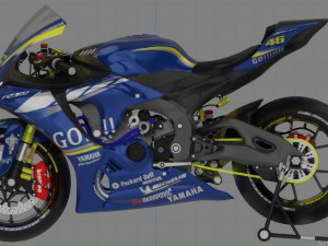 yamaha yzf r1-m 2020 with gauloises livery 3D Model