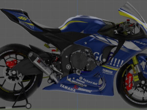 yamaha yzf r1-m 2020 with gauloises livery 3D Model