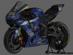yamaha yzf r1-m 2020 with gauloises livery 3D Model