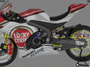 suzuki gsx-r 1000 lucky strike livery 3D Model