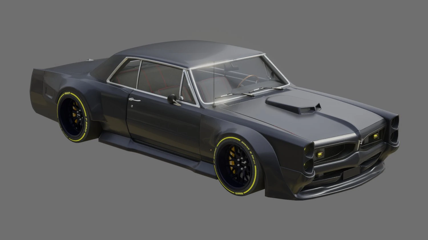 Pontiac GTO Widebody Kit 3D Model .c4d .max .obj .3ds .fbx .stl .blend 