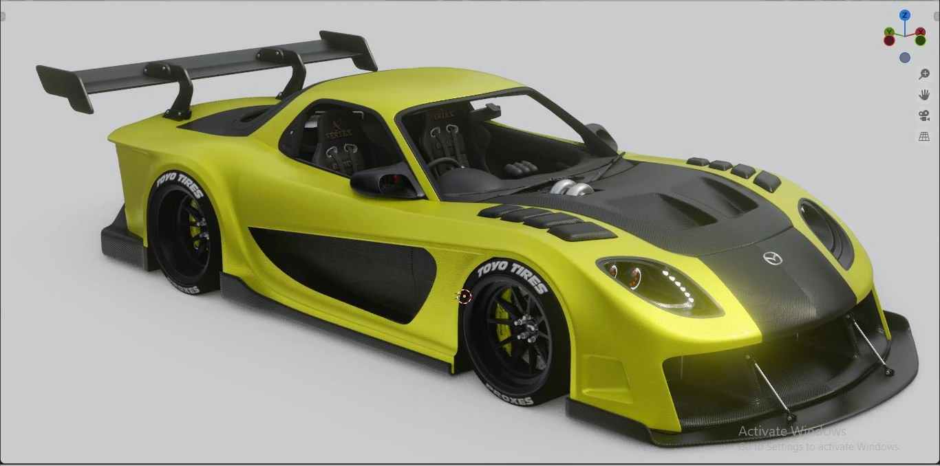 Mazda RX-7 Veilside Bodykit 3D Model .c4d .max .obj .3ds .fbx .stl .blend