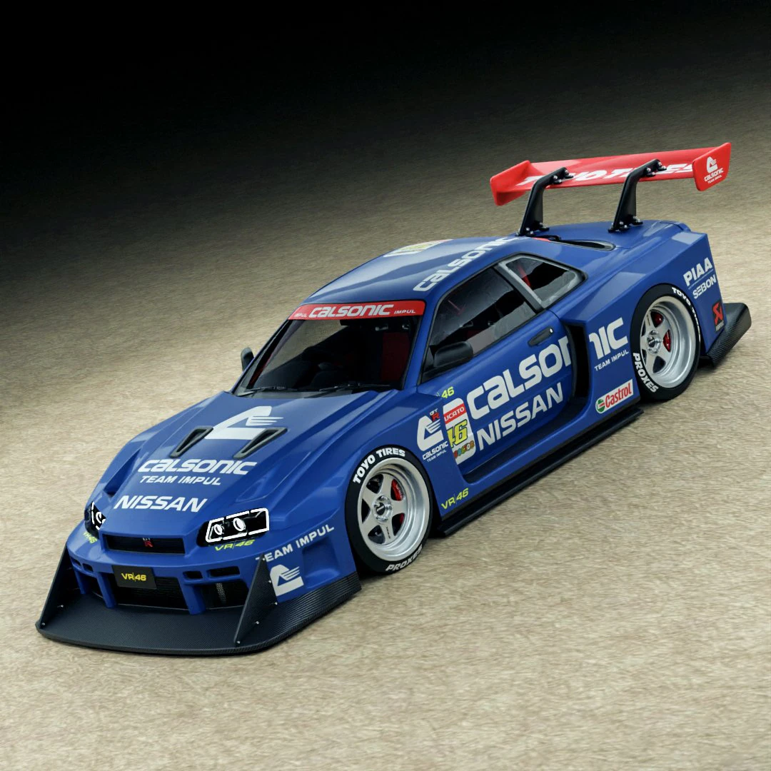 Nissan R34 Calsonic Livery 3D Model .c4d .max .obj .3ds .fbx .stl .blend 