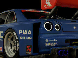 Nissan R34 Calsonic Livery 3D Model